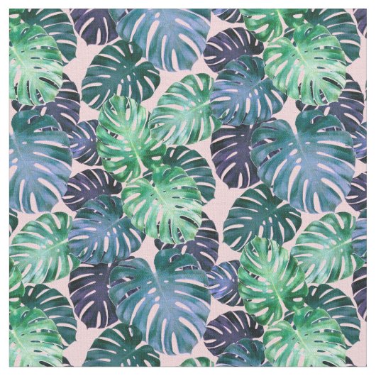 Tropical Monstera Blätter Stoff (Nahaufnahme)