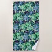 Tropical Monstera Blätter Strandtuch (Vorderseite)