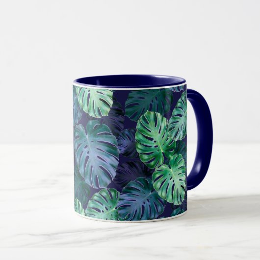 Tropical Monstera Blätter Tasse (VorderseiteRechts)