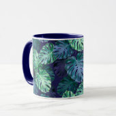Tropical Monstera Blätter Tasse (Vorderseite Links)