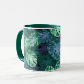 Tropical Monstera Blätter Tasse (Vorderseite Links)