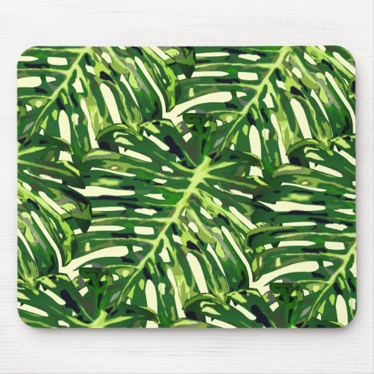 Tropical Monstera Blätter - Urlaub Mousepad (Vorne)