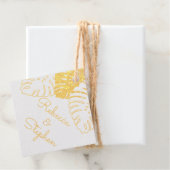 Tropical Monstera Blätter Wedding REAL FOIL Geschenkanhänger (Mit Box)