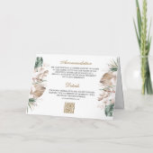 Tropical Monstera Boho Pampas QR Code Wedding Einladung (Rückseite)