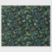Tropical Monstera Botanical Green Gift Wrap Paper Geschenkpapier (Flach)