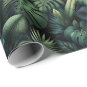 Tropical Monstera Botanical Green Gift Wrap Paper Geschenkpapier (Rolleneckpunkt)
