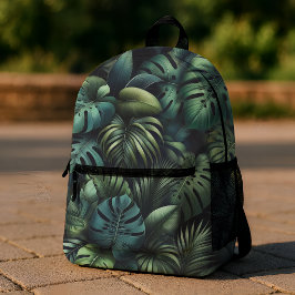 Tropical Monstera Botanical Green Jungle  Bedruckter Rucksack