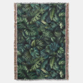 Tropical Monstera Botanical Green Jungle Throw Bla Decke (Vorderseite Vertikal)