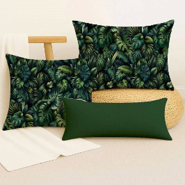 Tropical Monstera Botanical Green Jungle Throw  Kissen