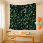 Tropical Monstera Botanical Green Jungle Wall  Wandteppich