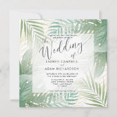 Tropical Monstera Botanical Watercolor Hochzeit Einladung (Vorderseite)