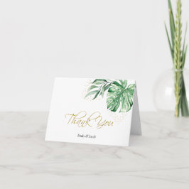 Tropical Monstera Botanicals & Gold | Dankeskarte