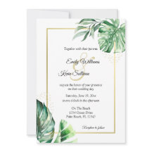Tropical Monstera Botanicals & Gold | Hochzeit