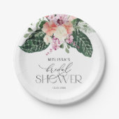 Tropical Monstera Brautparty Paper Plate Pappteller (Vorderseite)