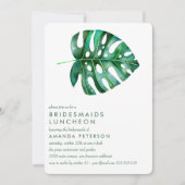 Tropical monstera Bridesmaids Luncheon Wedding Einladung (Vorderseite)