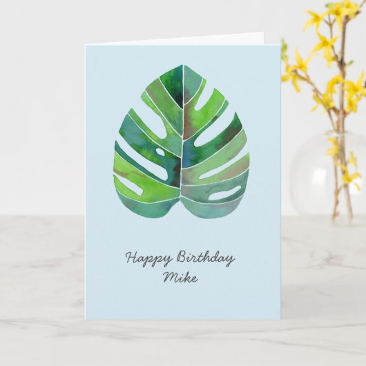 Tropical Monstera customizable Karte (Gelbe Blume)