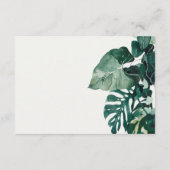 Tropical Monstera Foliage Green Wedding Reception Begleitkarte (Rückseite)