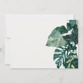 Tropical Monstera Foliage Green Wedite Dankeskarte (Rückseite)