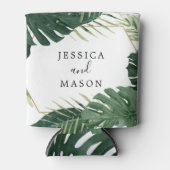 Tropical Monstera Gastgeschenk Hochzeit kann kühle Dosenkühler (Vorderseite)