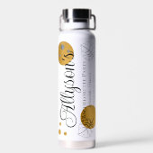 Tropical Monstera Gold Dots Junggeselinnen-Abschie Trinkflasche (Rückseite)