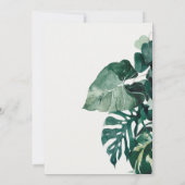 Tropical Monstera Green Capsule Wedding Einladung (Rückseite)