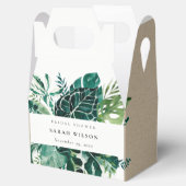 Tropical Monstera Green Foliage Brautparty Geschenkschachtel (Geöffnet)