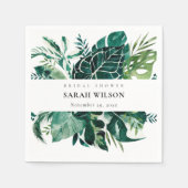 Tropical Monstera Green Foliage Brautparty Serviette (Vorderseite)