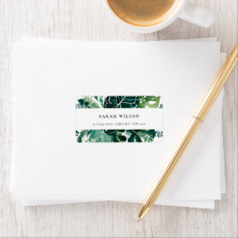 Tropical Monstera Green Foliage Leafy-Adresse Adressaufkleber