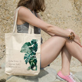 Tropical Monstera Green Foliage Leafy Wedding Tasc Tragetasche