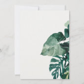 Tropical Monstera Green Foliage Wedding Dankeskarte (Rückseite)