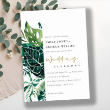 Tropical Monstera Green Foliage Wedding