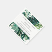 Tropical Monstera Green Foliage Wedding Fun Fakten Serviette (Ecke)