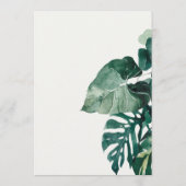 Tropical Monstera Green Foliage Wedding Menu Menükarte (Rückseite)