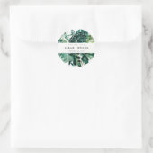 Tropical Monstera Green Foliage Wedding Vielen Dan Runder Aufkleber (Tasche)