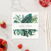 Tropical Monstera Green Foliage Wedding Vielen Dan Serviette (Beispiel)