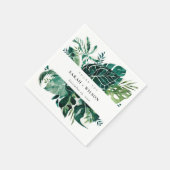 Tropical Monstera Green Foliage Wedding Vielen Dan Serviette (Ecke)