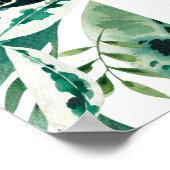 Tropical Monstera Green Foliage Wedding Welcome Po Poster (Ecke)