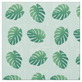 Tropical Monstera Green Leaf Muster Fabric Stoff (Nahaufnahme)