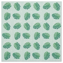Tropical Monstera Green Leaf Muster Fabric