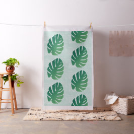 Tropical Monstera Green Leaf Muster Fabric Stoff
