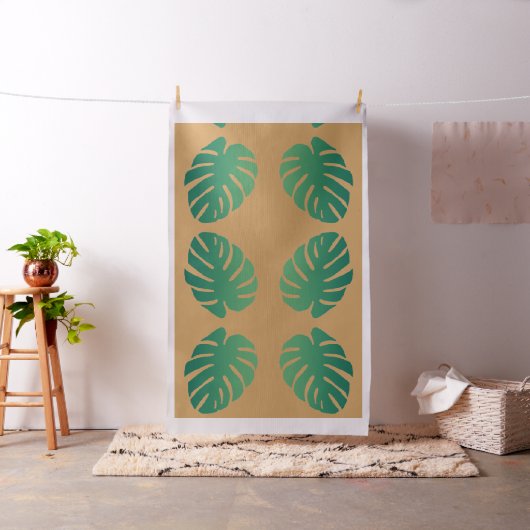 Tropical Monstera Green Leaf Muster Stoff (Beispiel)
