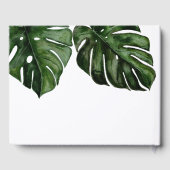 Tropical Monstera Green Leaf Wedding Gästebuch (Rückseite)