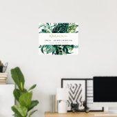 Tropical Monstera Green Leafy Wedding Willkommensz Poster (Heimbüro)