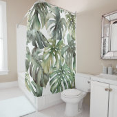 Tropical Monstera Grosse Wasserfarbenmuster Duschvorhang (Beispiel)
