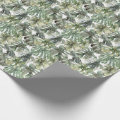 Tropical Monstera Grosse Wasserfarbenmuster Geschenkpapier (Ecke)