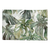 Tropical Monstera Grosse Wasserfarbenmuster Kissenbezug (Rückseite)