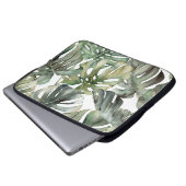 Tropical Monstera Grosse Wasserfarbenmuster Laptopschutzhülle (Vorne Knopf)