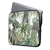 Tropical Monstera Grosse Wasserfarbenmuster Laptopschutzhülle (Vorderseite Links)