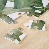 Tropical Monstera Grosse Wasserfarbenmuster Puzzle (Seite)