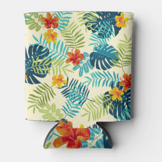 Tropical Monstera Hibiskus Summer Pattern Dosenkühler